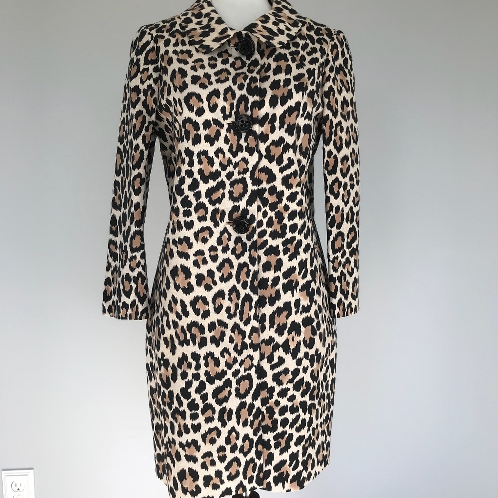 Kate Spade Franny Leopard Coat *NWT* - Picture 2 of 7